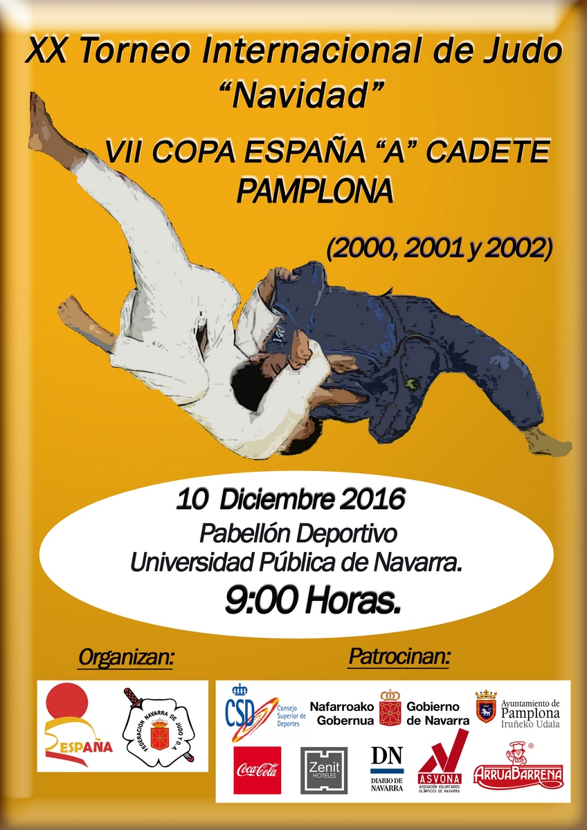 HORARIOS Y SORTEOS COPA ESPA&Ntilde;A CADETE PAMPLONA 10-12-16